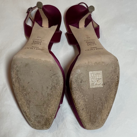 4.5” Choo Satin Stiletto Heels, Fuchsia, Italian size 40 - Picture 12 of 15